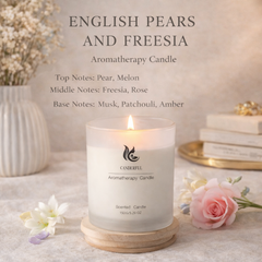Frosted Glass Candle with Wooden Lid