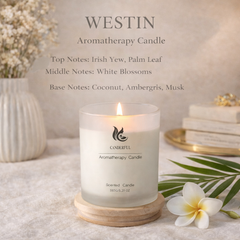 Frosted Glass Candle with Wooden Lid