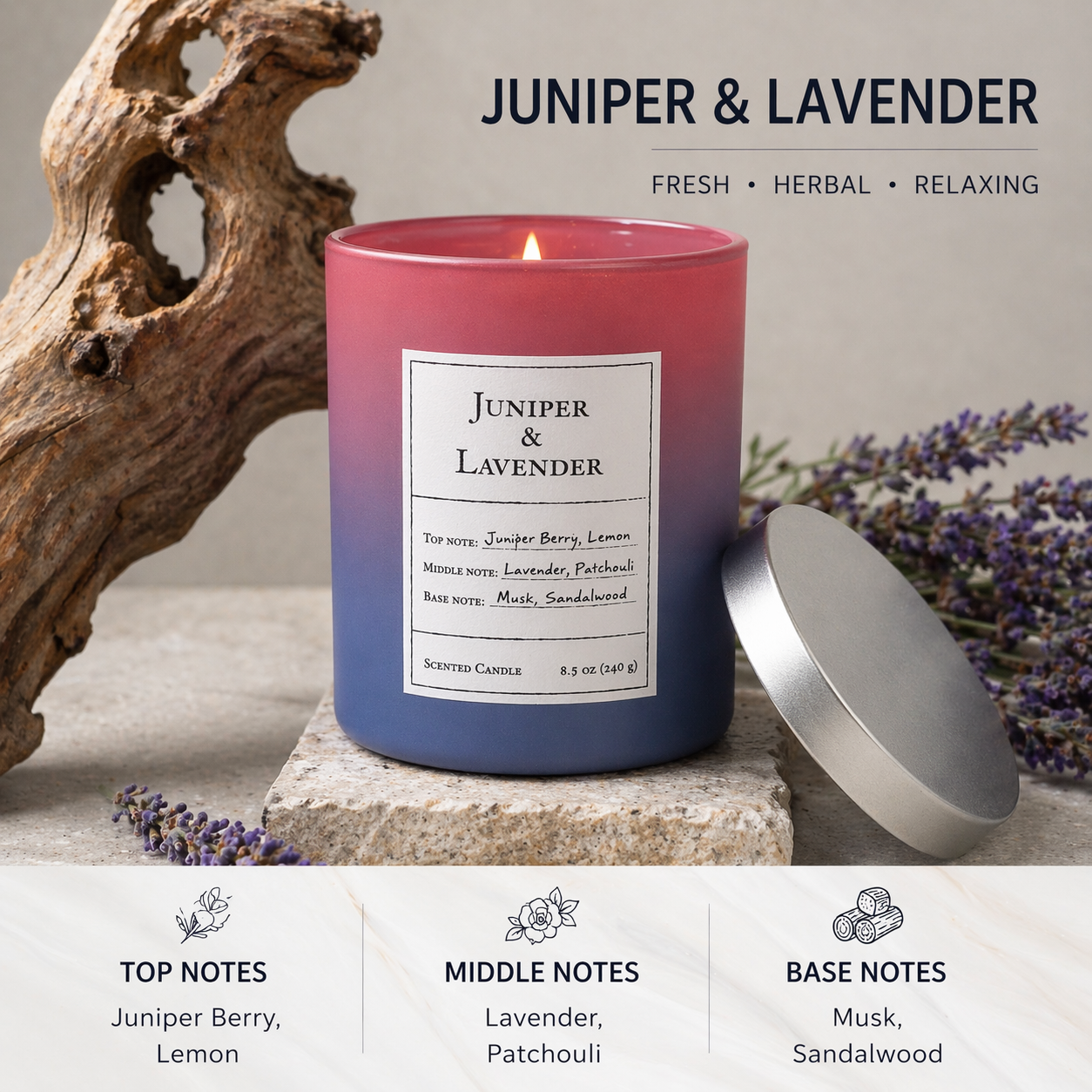 Dopamine Gradient Frosted Glass Candle