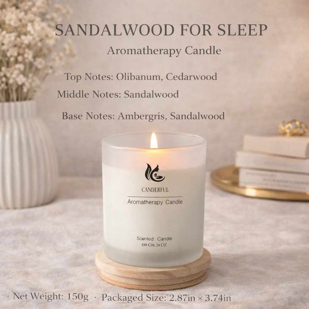 Frosted Glass Candle with Wooden Lid